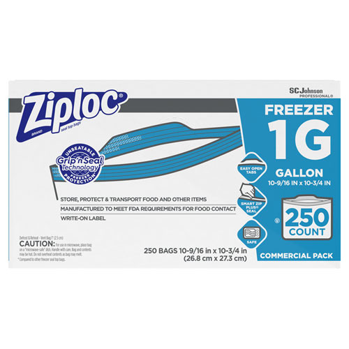 Zipper Freezer Bags, 1 Gal, 2.7 Mil, 9.6" X 12.1", Clear, 28/box, 9 Boxes/carton