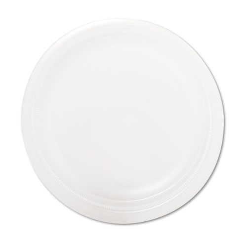 Mediumweight Foam Plates, 3-compartment, 9" Dia, White, 125/pack