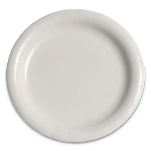 Bare Eco-forward Clay-coated Paper Dinnerware, Plate, 9" Dia, White, 500/carton