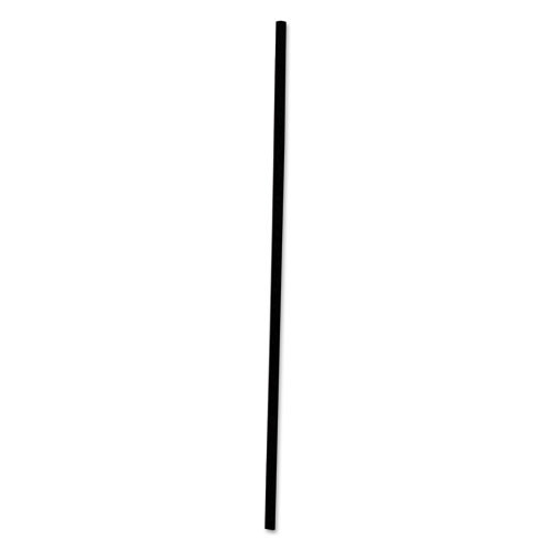 Boardwalk Single-Tube Stir-Straws, 5.25", Polypropylene, Black
