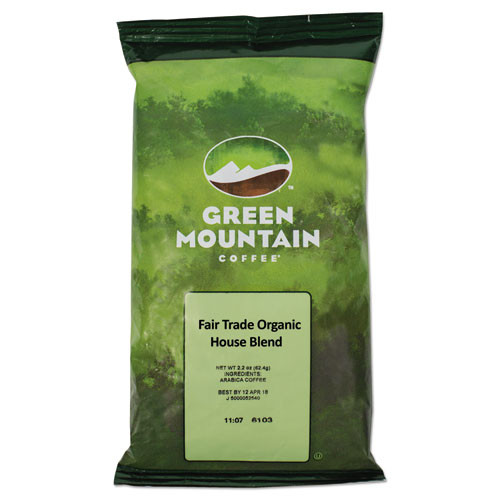 Fair Trade Organic House Blend Coffee, Fractional Packs, 2.5oz, 50/carton