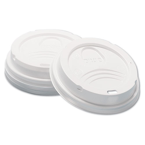 Dome Hot Drink Lids, Fits 8 Oz Cups, White, 100/sleeve, 10 Sleeves/carton