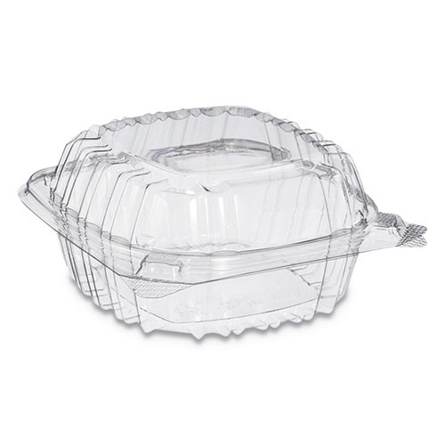 Clearseal Hinged-lid Plastic Containers, 8.31 X 8.31 X 2, Clear, 125/bag, 2 Bags/carton