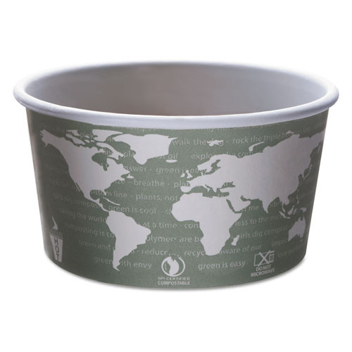 World Art Renewable And Compostable Food Container, 8 Oz, 3.04" Diameter X 2.38"h, Brown, 50/pack, 20 Packs/carton
