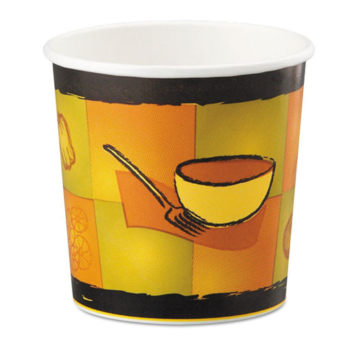 Streetside Squat Paper Food Container, Streetside Design, 32 Oz, 25/bag, 20 Bags/carton