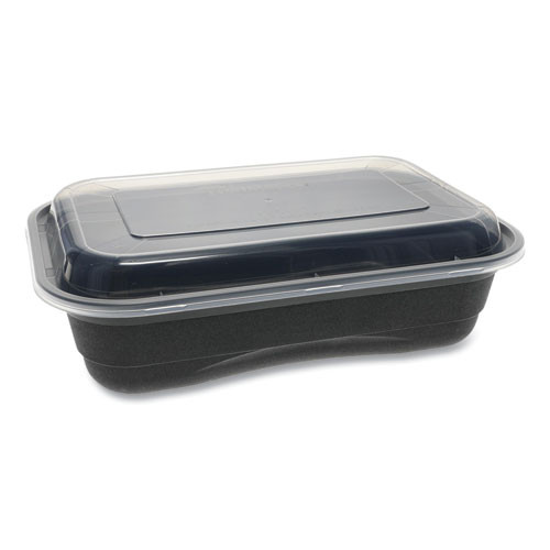 Earthchoice Mineral Filled Pp Containers, 16 Oz, 7 X 7 X 1.8, Black/clear, 252/carton