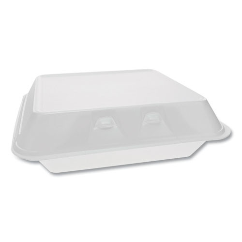 Smartlock Foam Hinged Containers, X-large, 9.5 X 10.5 X 3.25, White, 250/carton