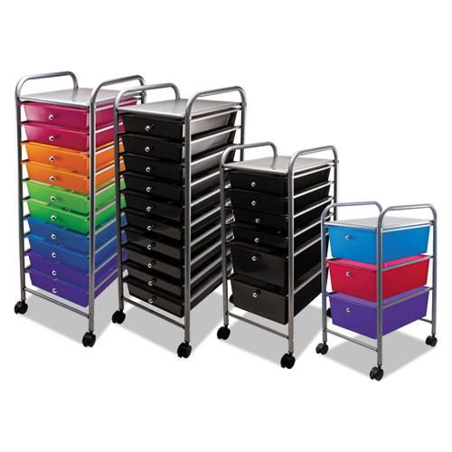 Portable Drawer Organizer, 13w X 15.38d X 37.75h, Assorted/matte Gray