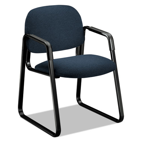 Solutions Seating 4000 Series Sled Base Guest Chair, 23.5" X 26" X 33", Iron Ore Seat/back, Black Base