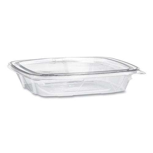 Clearpac Safeseal Tamper-resistant, Tamper-evident Containers, Flat Lid, 16 Oz, 4.9 X 2.5 X 5.5, Clear, 100/bag, 2 Bags/ct