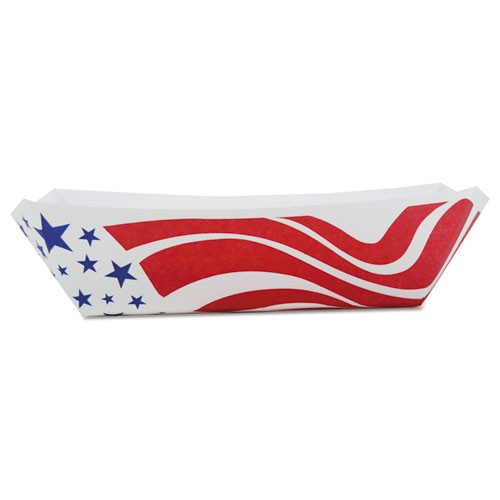 Paper Food Baskets, 1 Lb Capacity, Red/white, 1,000/carton - SCH0413
