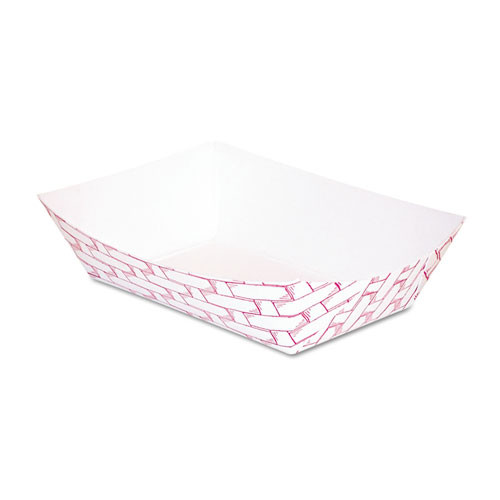 Paper Food Baskets, 5 Lb Capacity, Red/white, 500/carton
