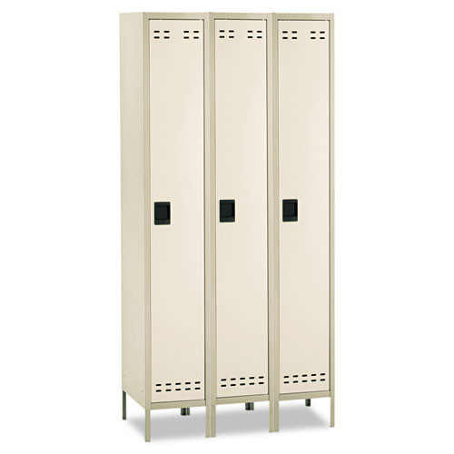 Single-tier, Three-column Locker, 36w X 18d X 78h, Two-tone Gray