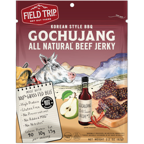 Field Trip Gochujang Korean Style BBQ All Natural Beef Jerky 2.20 Oz (Pack of 9)