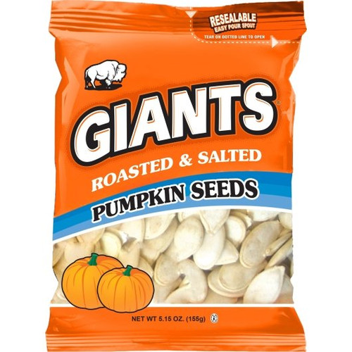 Giant Roasted & Salted Pumpkin Seeds, 5.15 Oz (Pack of 12)