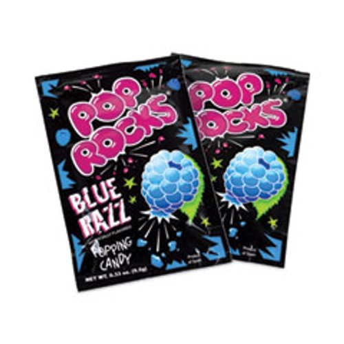 POP ROCKS Sugar Candy, Blue Raspberry, 0.33 Oz Pouches, 24/pack