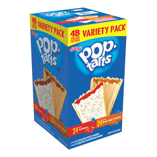 Kellogg's Pop Tarts, Brown Sugar Cinnamon/Strawberry, 2 Tarts/pouch, 12 Pouches/pack, 2 Packs/box
