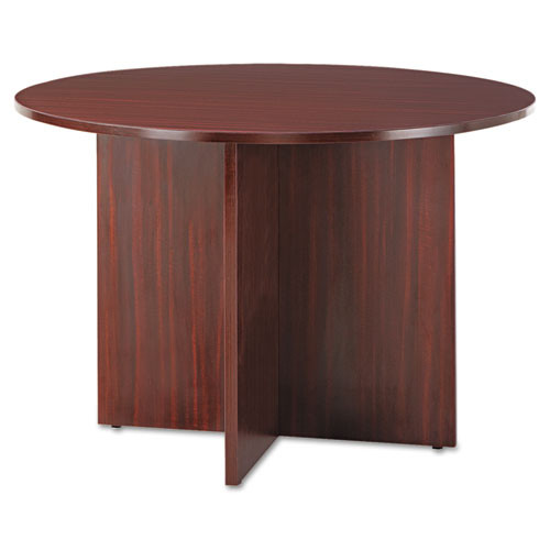Alera Valencia Round Conference Table with Legs, 29.5h x 42 Dia, Mahogany