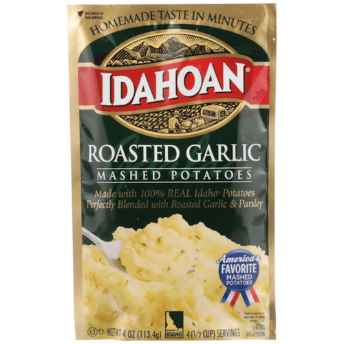 Idahoan Foods Roasted Garlic Mashed Potato, 4 Ounces, 12 Per Case