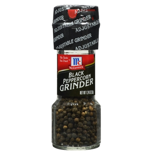 McCormick Black Peppercorn Grinder, 1.24 Ounce Grinder - 36 Per Case