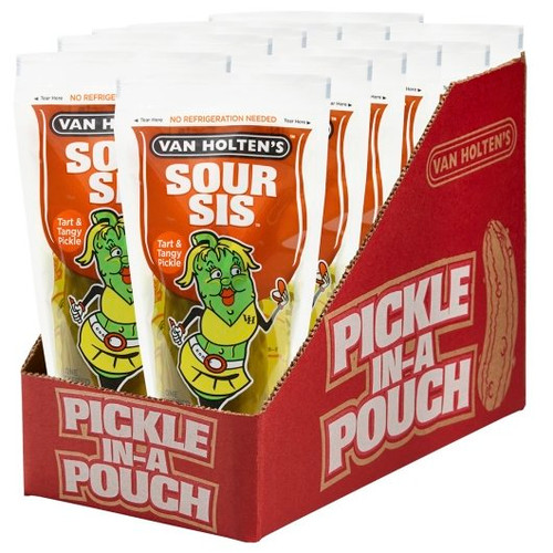 Van Holten s King Size Sour Sis Pickle, 1 Per Pouch - 12 Per Case