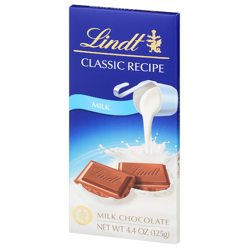 Lindor Classic Recipe Milk Chocolate Bar, 4.4 Ounces, 72 Per Case