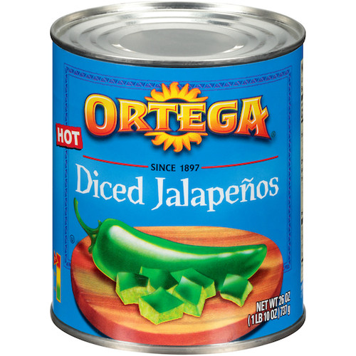 Ortega Diced Jalapeno Peppers, 26 Ounces, 12 Per Case