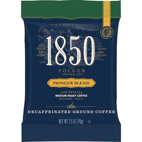Folgers 1850 Ground Decaffeinated Pioneer Blend, 24 Count, 1 Per Case