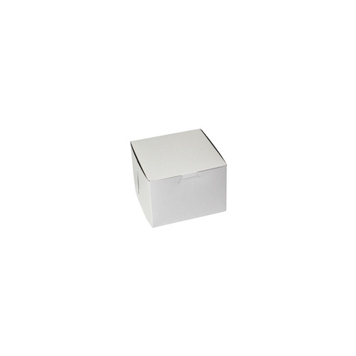Boxit Lock Corner One Piece White Bakery Box, 5.5 x 5.5 x 4 , 250 Per Case