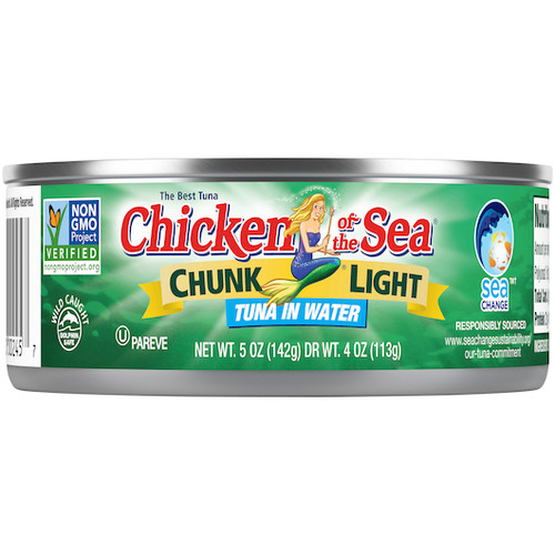 Chicken Of The Sea Chunk Light Tuna In Water, Kosher, 12 Ounces, 24 Per Case