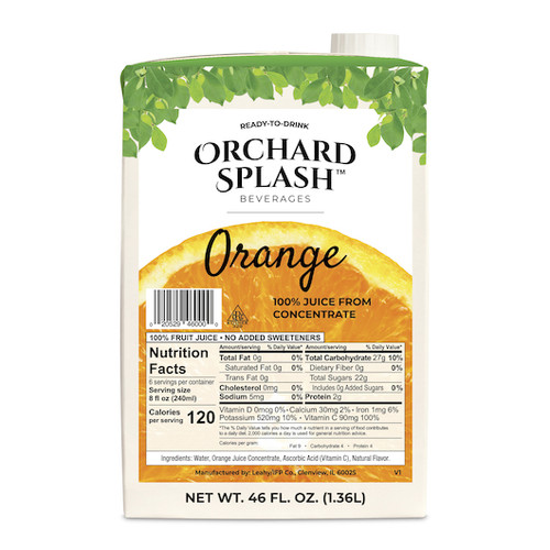 Orchard Splash Orange Juice, 46 Ounces, 12 Per Case