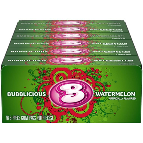 Bubblicious Wave Singles Watermelon Gum