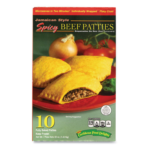Caribbean Food Delights Jamacian Style Spicy Beef Empanadas, 50 Oz Box, 10/box