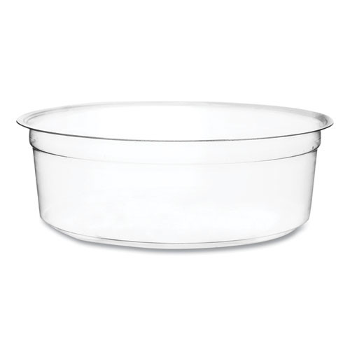 Vegware Round Deli Pots, 8 Oz, 4.6" Diameter X 1.5"h, Clear, Plastic, 500/carton
