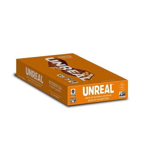 Unreal Dark Chocolate Caramel Peanut Nougat Bars, 0.074 Pound, 12 Per Box, 6 Per Case