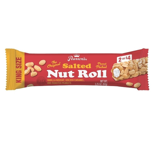 Salted Nut Roll Pearson s King Size Pre-Priced 2/$4 Shipper, 144 Count, 1 Per Case
