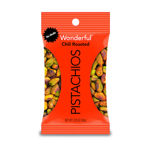 Wonderful Pistachios No Shell Chili Roasted Pistachios, 2.25 Ounces, 24 Packets Per Case