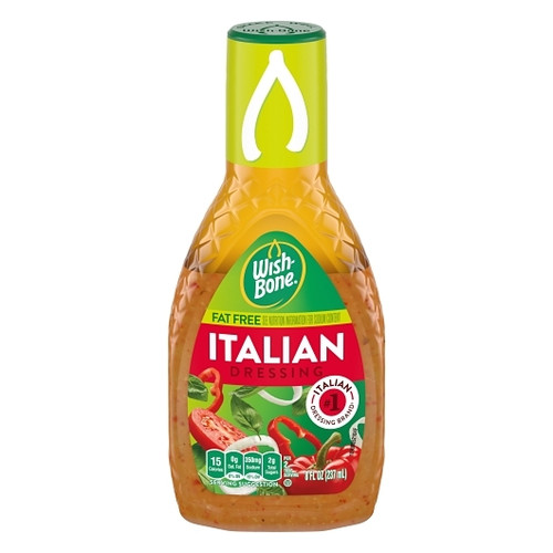 Wish-Bone Fat Free Italian Dressing Bottle, 8 Fluid Ounce, 12 Per Case