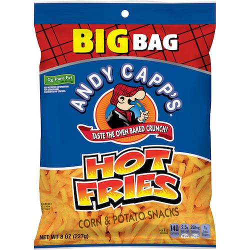 Andy Capp Hot Fries Unpriced Display Ready, 8 Ounces, 8 Per Case
