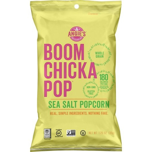 Angie s Boomchickapop Sea Salt Popcorn, Gluten Free, 1.25 Ounce, 6 Per Case