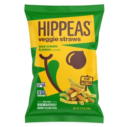 Hippeas Veggie Straws - Sour Cream & Onion, 3.75 Ounce, 12 Per Case