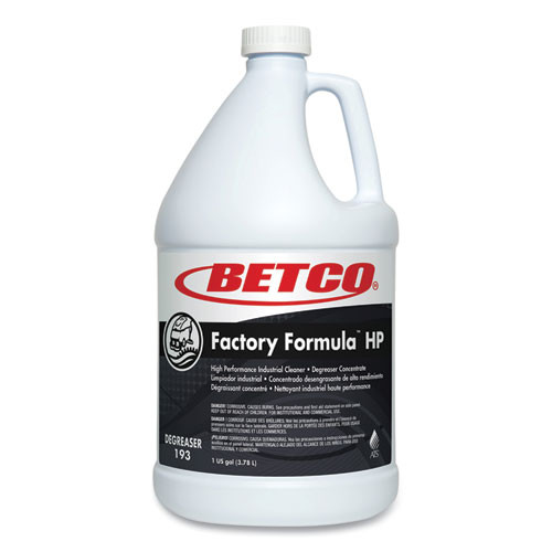 Betco Factory Formula HP Cleaner Degreaser, 1 Gal Bottle, 4/carton