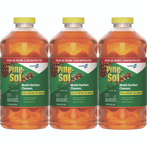 Pine-Sol CloroxPro Multi-Surface Cleaner Disinfectant Concentrated, Original Pine Scent, 80 Oz Bottle, 3/carton