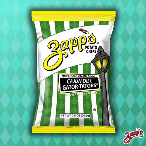 Zapps Cajun Dill Gatortator Kettle Potato Chips, 2.5 Ounce, 10 per case