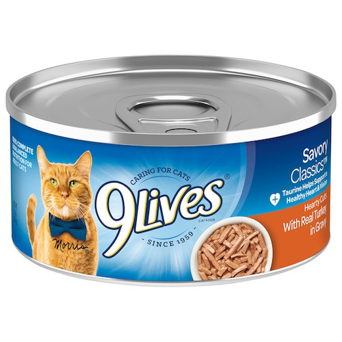 9 Lives Cat Food Hearty Cuts Real Turkey, 5.5 Ounces, 24 Per Case