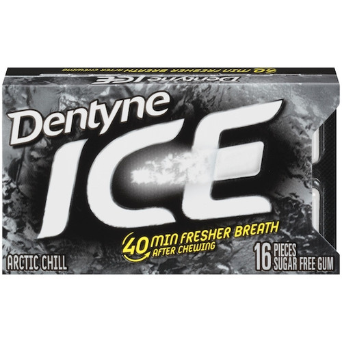 Dentyne Artic Chill Single Ace Gum, 16 Count, 9 Per Box, 18 Per Case