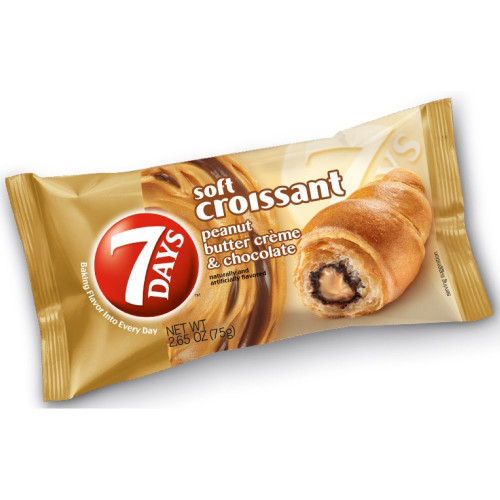 7 Days Peanut Butter Creme & Chocolate Croissant, 2.65 Ounce, 24 Per Case