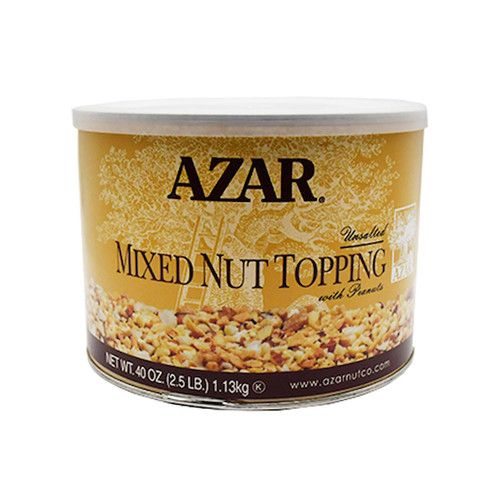 Azar Dry Roasted Unsalted With Peanut Mixed Nut, 2.5 Pounds, 6 Per Case