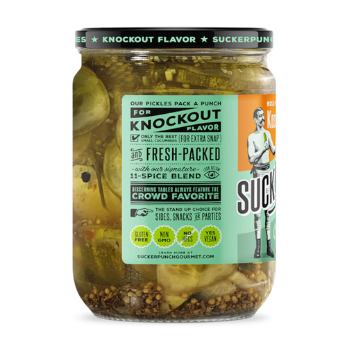 Suckerpunch Gourmet Kosher Dill Pickle Chip Jar, 24 Fluid Ounce, 6 Per Case
