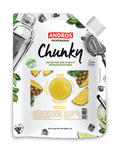 Andros Pineapple Yuzu Fruit Chunks, 2.2 Pounds